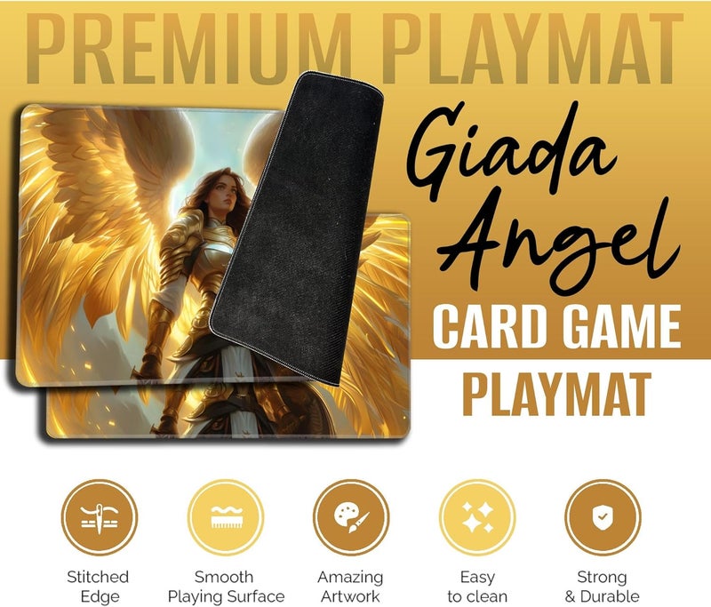 Digital Sorcery Studio Store Card Game Playmat - Premium Stitched Edge - Perfect for MTG Commander Decks (Giada Angel) - Image 2